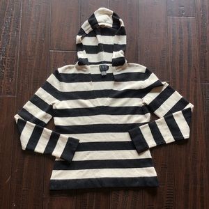 INC striped hooded angora sweater